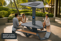 Banc solaire extérieur pour parc public, mobilier urbain, OEM personnalisé, banc à chargement solaire intelligent, vente en gros