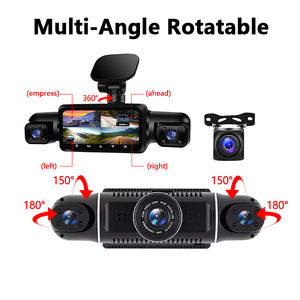 Caméra embarquée 360 degrés Azdome avant, arrière et intérieure, 4 canaux, 1080P, caméra de tableau de bord, Wi-Fi, commande vocale, vision nocturne - Product Image 2