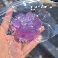 JCSL Jouet de décompression super doux en TPR, en forme de patte de chat mignonne violet-or, avec une grande valeur esthétique