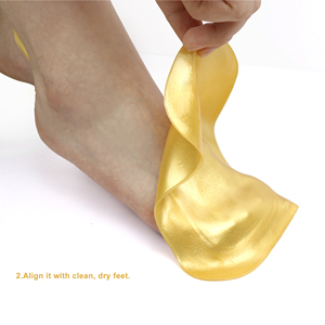Gold Pedicure Set Gold 24K Luxury Pedicure Collagen <strong>Moisturizing</strong> Nourishing Organic Perforated Toe Tips Collagen <strong>Socks</strong> - Product Image 4