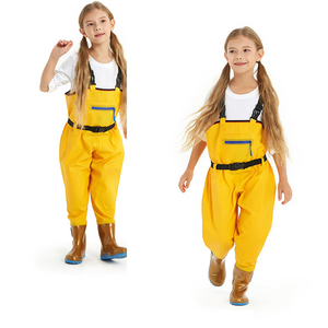 أحذية صيد مخصصة للأطفال رخيصة الثمن، أحذية صدرية من البولي فينيل كلوريد مقاومة للماء والرياح وقابلة للتنفس مع إغلاق بالمشبك للأطفال - Product Image 3