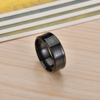 Bague d'humeur thermosensible en acier inoxydable plaqué or 18 carats et argent PVD, inaltérable, pour femmes et hommes, vente en gros