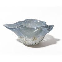 Vente en gros d'ornements décoratifs en verre faits à la main en forme de conque, bol multifonction en verre en forme de coquillage, boîte à bijoux en forme de conque