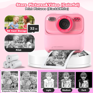 Cámara Instantánea para Niños, 1080P HD, Doble Lente, Selfie para Niñas y Niños, Regalos de Navidad y Cumpleaños, Pantalla Grande HD de 3.5 Pulgadas, Plástico - Product Image 2