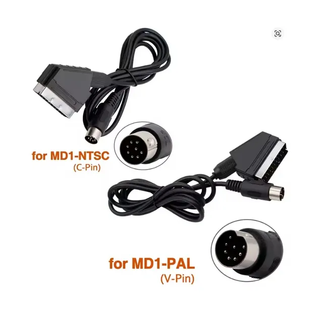 V-Pin C-pin Scart Cable for Sega Mega Drive 1 PAL NTSC AV Audio Video Extension Convert RGB Cord for for Sega Genesis 1 MD1