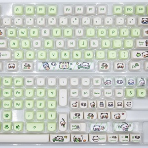 Claviers Panda en PBT, hauteur Moa, sublimation thermique sur cinq faces, mignons, personnalisés, ensemble complet, anglais, universels - Product Image 1