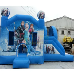 Commercial cheap children new design frozen bouncer inflatable commercial bouncy castles with slide