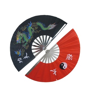 Traditioneller Chinesischer Drachen- und Phönix-Kung-Fu-Tai-Chi-Fächer aus Edelstahl - Anpassbar Unisex TJTIGER WFM001-6 - Product Image 1