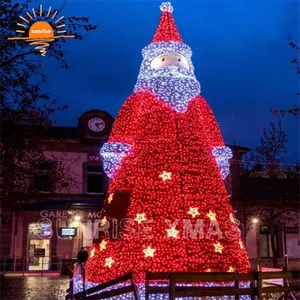 3D Large Outdoor Commercial Giant LED Outdoor Lighted Santa Claus Christmas Decorations