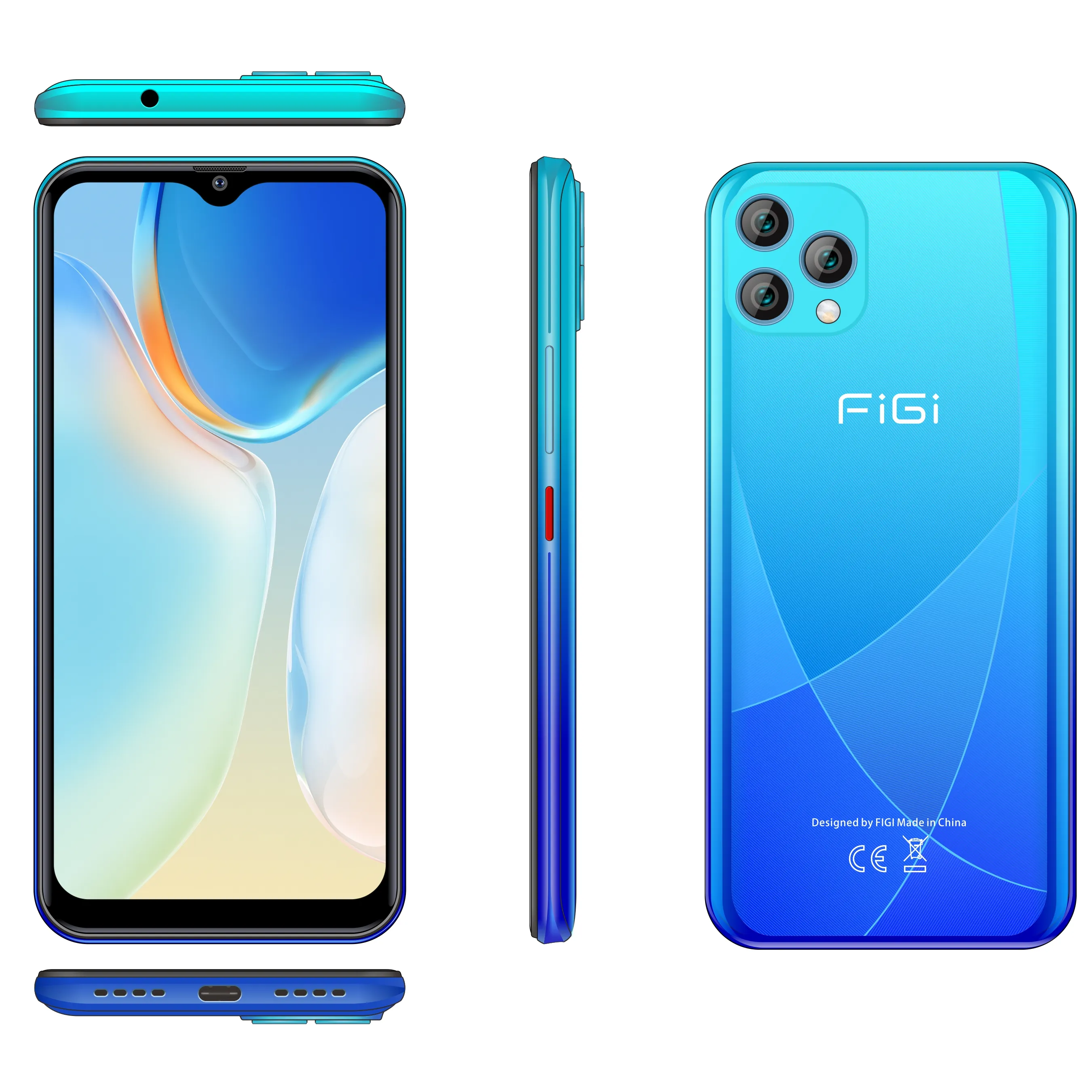 Cheap 4G Smart Phone FIGI NOTE 1S Android 11 4GB/128GB Bip Storage MT6771 Octa Core 6.6inch HD+ IPS Display 4500mAH Cell Phone
