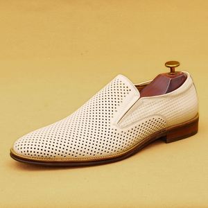 รองเท้าโลฟเฟอร์หนังแท้แบบผูกเชือกสำหรับผู้ชาย หัวแหลม สวมใส่สบาย ระบายอากาศได้ดี พื้นยาง เหมาะสำหรับธุรกิจและลำลอง - Product Image 5