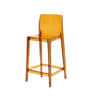 Vente en gros de chaises transparentes en résine plastique pour restaurant tabouret de bar haut en acrylique sans bras