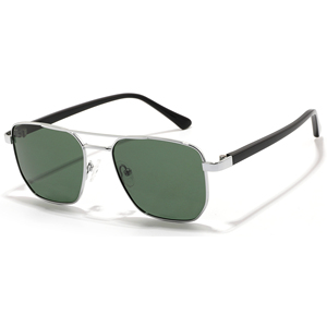 Gafas de Sol Unisex con Marco Metálico Rectangular, Lentes Grises Degradados, 100% Protección UV, para Uso en Exteriores para Adultos - Product Image 4