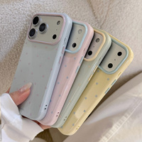 Coque INS Style à Pois Mignonne et Tendance pour iPhone 18 Pro Max, Couleur Macaron, en TPU Souple Brillant pour iPhone 17 16 15 Pro Max