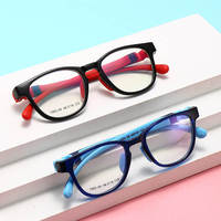 Haute qualité enfants lunettes cadres Anti lumière bleue lunettes étudiant dessin animé Silicone Temples TR carré enfants lunettes cadres