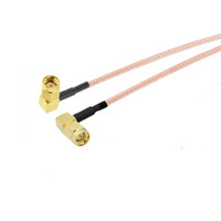 Kabel Antena Koaksial RG316 50ohm Isolasi PTFE Konduktor Tembaga Murni RoHS untuk Penggunaan Elektronik (Laku Keras, 2 Buah untuk Pria)