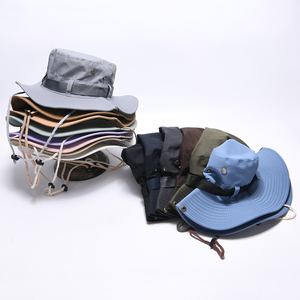 Cappello da sole Boonie all'aperto pieghevole pescatore personalizzato donna uomo uomo Cowboy a tesa larga Safari Safari estivi Unisex cappelli a secchiello con stringhe - Product Image 6