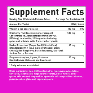 Tabletas de Arándano Rojo con Vitamina C y Antioxidantes, Extracto de Fruta de Arándano Rojo de Liberación Prolongada, Apoya el Sistema Inmunológico - Product Image 6