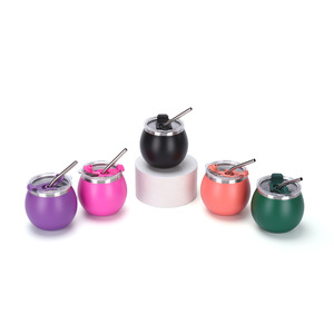 Stainless Steel Insulated Tumbler 304 Double Wall Vacuum With Straw Travel Cup Round Mini Egg Shape - Product Image 3