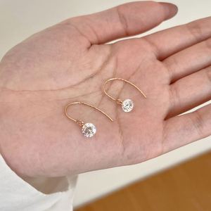Dylam Charm Dainty Champagne Gold Rhodium Plated 925 Silver Tiny Dangle Dance 5A Zirconia <b>Hook</b> <b>Earrings</b> Stud <b>Earrings</b> Jewelry - Product Image 2