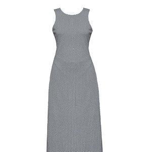 2025 buena calidad mujeres verano sin mangas Plaid vestido largo cuello redondo ajustado ceñido elegante Maxi vestido Vestidos ropa - Product Image 1