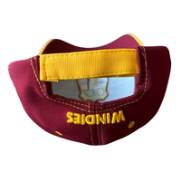 Casquette de cricket marron avec écusson d'équipe brodé, logo personnalisé, style vintage sportif, visière incurvée réglable à double couche, casquette de baseball