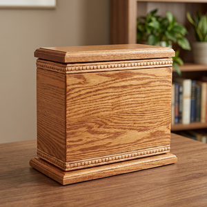 B.S. Urna Funeraria Rectangular de Madera Estilo Americano para Cremación e Inhumación, para Adultos, Capacidad de 220/200 Pulgadas Cúbicas, Personalizable y Duradera - Product Image 1