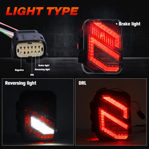 Feux arrière de freinage, de recul et de clignotants en forme de S avec lentille fumée noire pour Jeep Gladiator Jt - Product Image 5