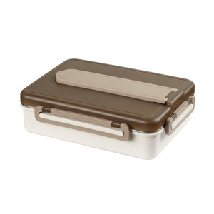 304 Stainless Steel Insulated <b>Lunch</b> <b>Box</b> Rectangle Microwave Safe For Students And Office Workers - Product Image 1