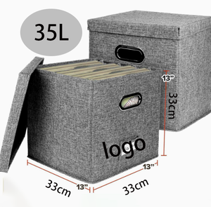 Eco-Friendly Fabric Clothing <b>Storage</b> <b>Box</b> Square Folding Design with Dust-Proof <b>Canvas</b> Holds 35L Capacity Classic Style - Product Image 2