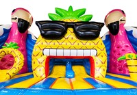 Château gonflable géant en PVC sur le thème tropical d'Hawaï, aire de jeux gonflable extérieure pour la location