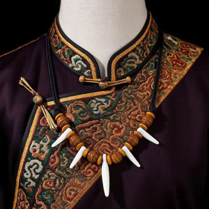 Collar de Estilo Étnico Retro que Imita los Dientes de Tiburón, Colgante de Estilo Tribal Tibetano, Accesorio Bohemio - Product Image 2