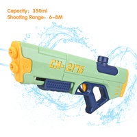 Pistolet à eau d'été pour l'extérieur à double buse Pistolet à eau vert/rose Jeu de tir à l'eau à longue portée Jouet pour enfants