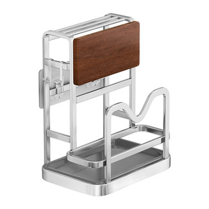 Multi Functional Knife Rack With Cutting Board And Lid Storage Wall Mounted Countertop Use Rectangle Design - Product Image 5