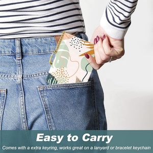 Custom <b>RFID</b> <b>Blocking</b> Leather Minimalist Front Pocket Women's <b>Wallet</b> with Zipper Coin Purse Credit Card Holder - Product Image 6