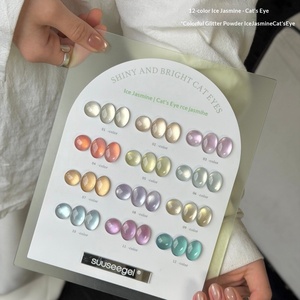 Vernis à ongles gel effet œil de chat <span class=keywords><strong>Jasmin</strong></span> Glacé 12 couleurs, durable, effet ampoule, perles de verre, blanc porcelaine, couleur printanière, effet lumineux - Product Image 2