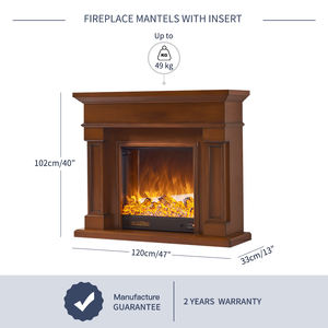 E0 <span class=keywords><strong>Cheminée</strong></span> autoportante blanche de style minimaliste moderne en bois écologique Manteaux de <span class=keywords><strong>cheminée</strong></span> électriques décoratifs - Product Image 2