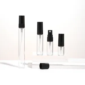 Wholesale Portable 2ml 3ml 5ml 10ml Mini Empty Glass Spray Perfume Bottle With Atomizer Cylinder Shape Fine Mist Sprayer