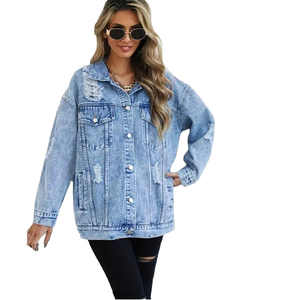 Custom Womens Plain Denim Jacket for Winter 100% Cotton, Stretchable, Breathable, Eco-Friendly, Regular Fit - Product Image 1