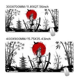 لوحة ماوس بتصميم محارب الساموراي للاعبين، إكسسوارات كمبيوتر، بساط طاولة للكيبورد، لوحة ماوس سوداء للشركات، إكسسوار مكتب للابتوب والألعاب والكمبيوتر الشخصي - Product Image 5