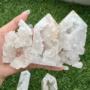 Natura Crystal Agaat Geode 4 Zijden Toren Witte Agaat Geode Druzy Toren Voor Verkoop