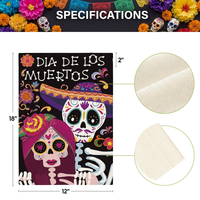 Drapeau de jardin double face personnalisé pour Halloween, 12*18 pouces, décoration extérieure effrayante pour la maison et le jardin