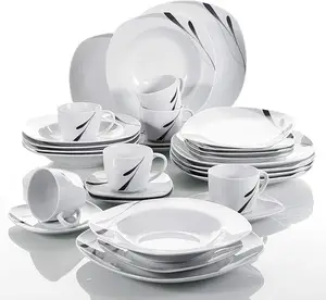 Фабричная фарфоровая посуда, 30 шт., роскошные керамические обеденные наборы для 6 человек