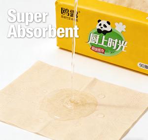 Rouleau d'essuie-tout de cuisine ultra doux et écologique en gros d'usine, en pâte de bambou vierge, fortement absorbant - Product Image 3