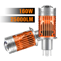 Ampoule de phare de voiture H4 Mini Bi-LED 12V 6500K avec lentille de projecteur, Plug and Play, remplacement de phare LED H4