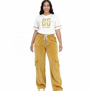 Completo <span class=keywords><strong>da</strong></span> <span class=keywords><strong>donna</strong></span> <span class=keywords><strong>taglie</strong></span> <span class=keywords><strong>forti</strong></span> con top stampato in stile europeo e americano, elegante set due pezzi per il commuting - Product Image 3