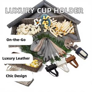 Có Thể Tháo Rời Dây Đeo Vai Nước Chai Tàu Sân Bay Crossbody Da Cup Tay Áo Với Dệt Băng Cho Đi Du Lịch & Cắm Trại - Product Image 3