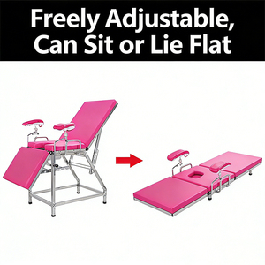 Lettino Ginecologico in Acciaio Inossidabile Rinforzato, Letto Multifunzionale per Parto Privato, Poltrona Ginecologica per Ambulatorio - Product Image 3