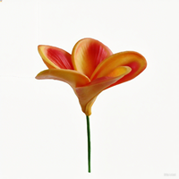 Bunga Plumeria Frangipani Buatan Mirip Asli Warna Pink Oranye PU, Tangkai Bunga Dapat Dilepas, Dekorasi Pernikahan Rumah Pesta