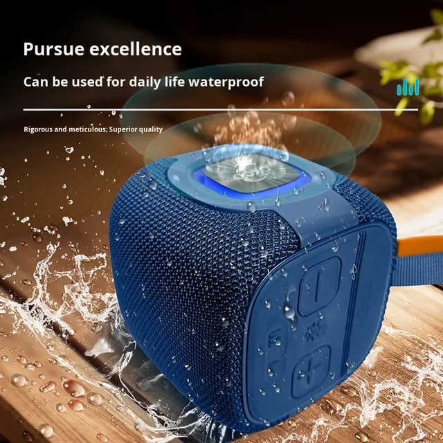 High Quality Mini Portable Speaker with RGB Atmosphere Light Large Battery Square Lanyard Outdoor Waterproof Features